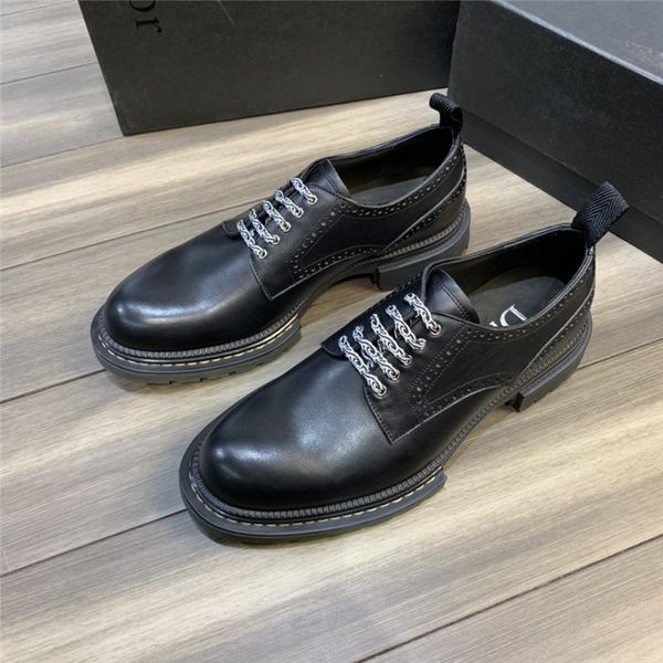 

the highest version brand increase retro leather formal dress business casual leather shoes carved men's shoes size: 38-44, Black