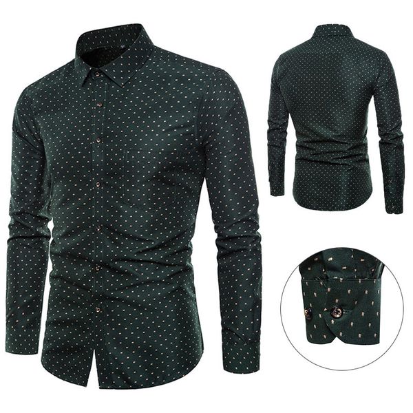 

men print shirts long sleeves slim fit turn-down collar for spring -5xl aic88, White;black