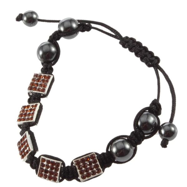 

square crystal beads friendship charms bracelet, Golden;silver