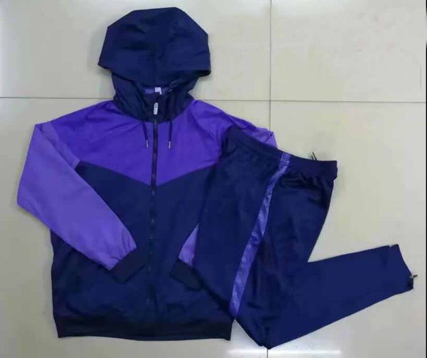 

1920 wind coat jacket training suit windbreaker purple training uniform rain coat football uniform jacket tracksuit with hooded, Black