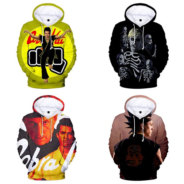 

cobra kai 3d hoodies pullover print fashion hip hop men women hoodie hoody long sleeve sport homme 3d hooded sweatshirts 4xl, Black