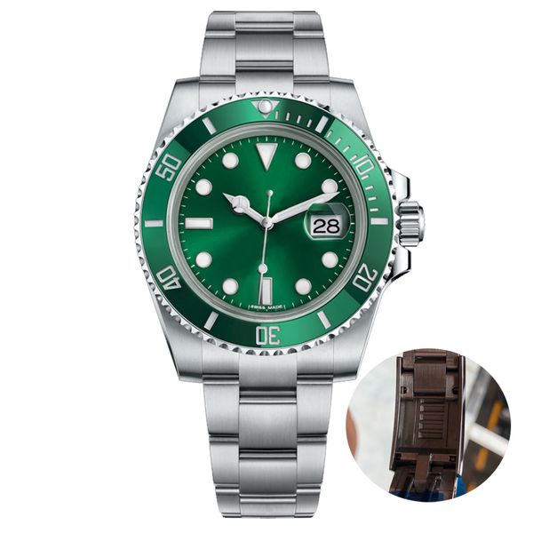 

dropshipping ceramic bezel mens watches mechanical stainless steel automatic movement green watch gliding clasp 5atm waterproof wristwatches, Slivery;brown