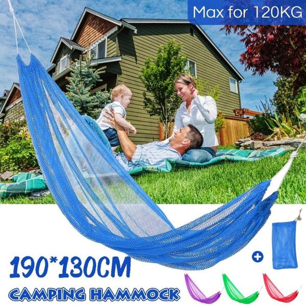 

camp furniture single double hammock outdoor backpacking travel survival hunting sleeping bed portable with 2 straps