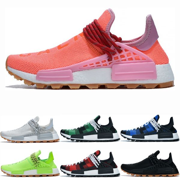 

women pink human race pharrell williams sports running shoes mens know soul infinity species blue plaid athletic mens outdoor sneakers