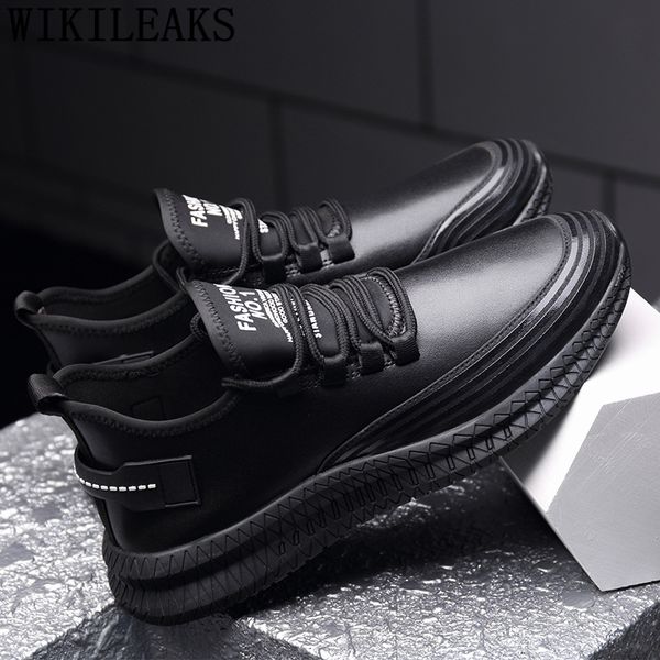 

leather shoes men black sneakers trainers mens casual shoes fashion sneakers men chaussure homme sepatu pria