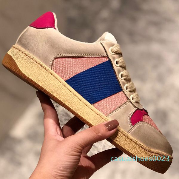 

dirty version new season designer shoe fashion luxury women shoes men's leather lace up platform sole sneakers white black casual shoes