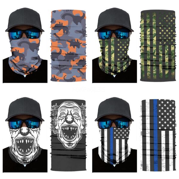 

printed swat ski cycling mask tactical magic headskull scarf half face mask outdoor bicycle ski sport head skull scarf neck face mask hea#22, Blue;black