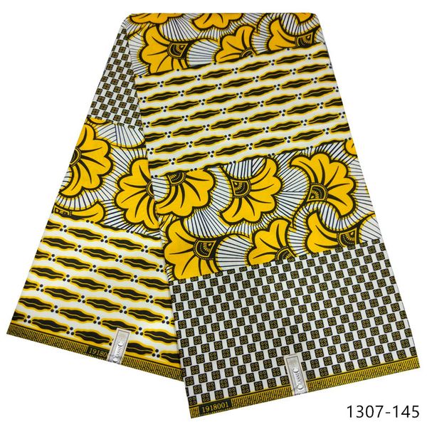 

2019 latest 100% polyester african wax print fabric ankara fabric printed wax for dress 1307, Black;white