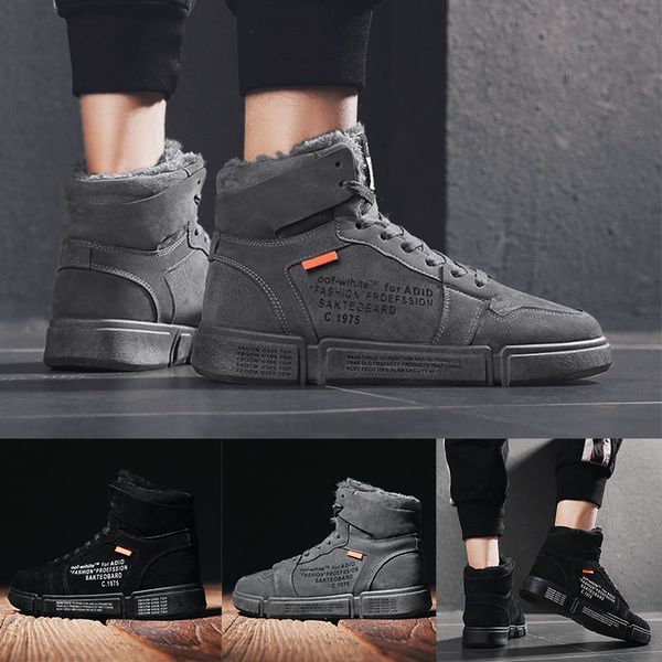 

fashion sneakers high heel boots designer plus velvet grey black sport running flat classic shoes mens casual trainers size39-44, White;red