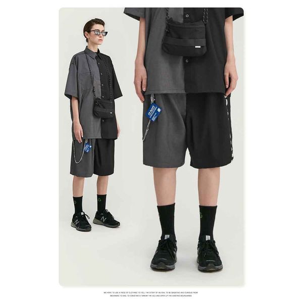 

mens designer t shirt casual suit hip-hop personality fashion trend outfit males two-piece suit youth student style handsome 2020 sale, Gray