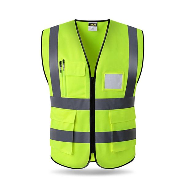 

reflective vest high visibility fluorescent safety vest outdoor clothing running contest light-reflective ventilate, Gray;blue