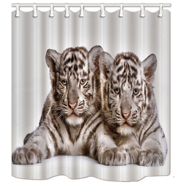 Waterproof Fabric Bathroom Shower Curtain 71 71 Inches Tiger