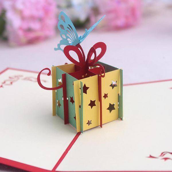 

3d gift happy birthday up party supplies diy greeting card blessing valentine's day paper cake postcards handmade