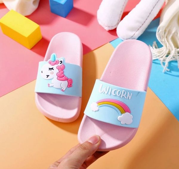 

kids designer shoes women luxury slipper rainbow unicorn parenting slippers cartoon pony children slipper women luxury slippers -, Black;grey