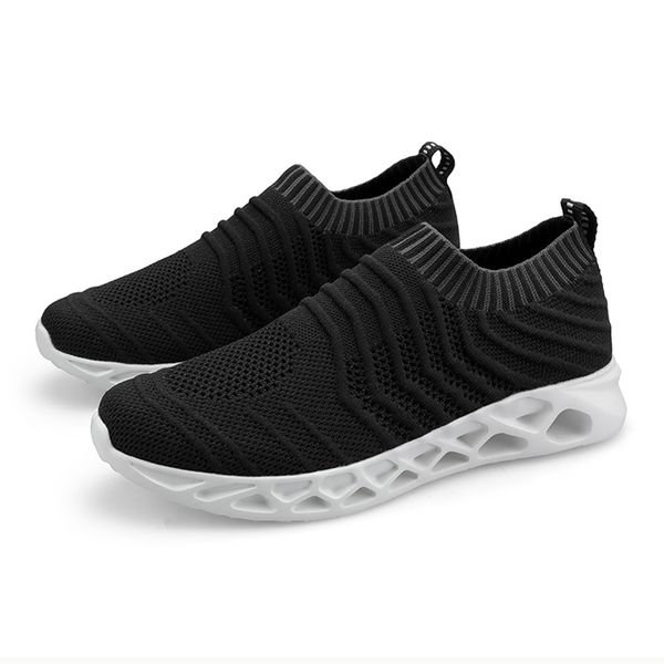 

men running shoes breathable laceless slip on sock trainers sports sneakers homemade brand made in china size 39-44, White;red