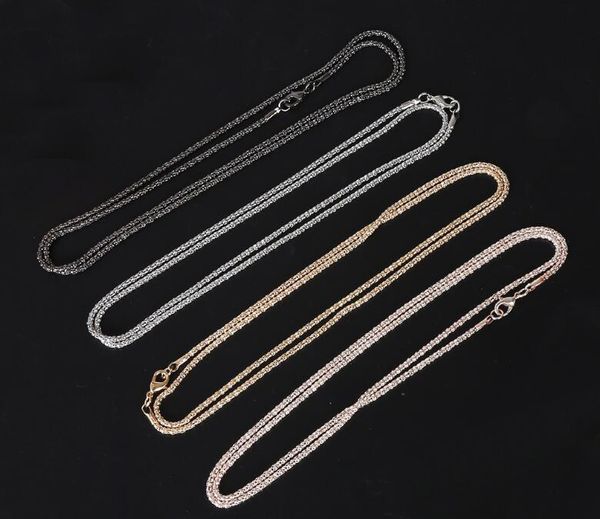 

circular chain men women necklace rose gold black silvery gold 2.4mm corn chain necklace 18"/20"24"/28"/30" for pen, Silver