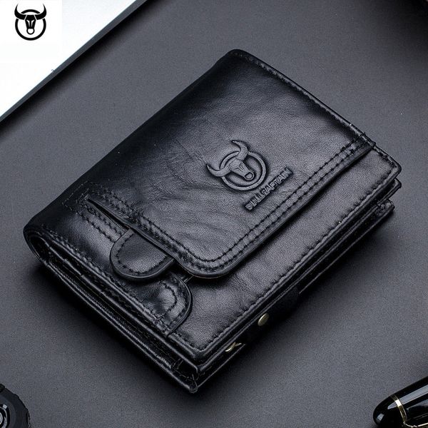 

men wallet genuine leather men's purse design male wallets with zipper coin pocket card holder luxury wallet, Red;black