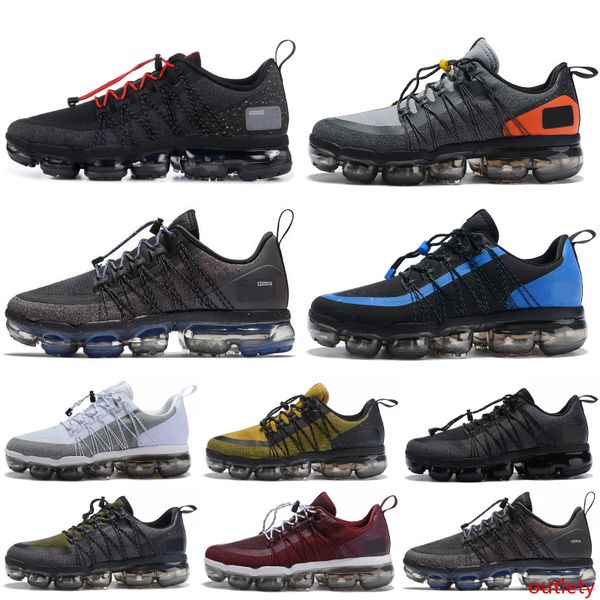 

run utility men running shoes black anthracite medium olive white reflect silver designer sneakers sport trainers size 7-11