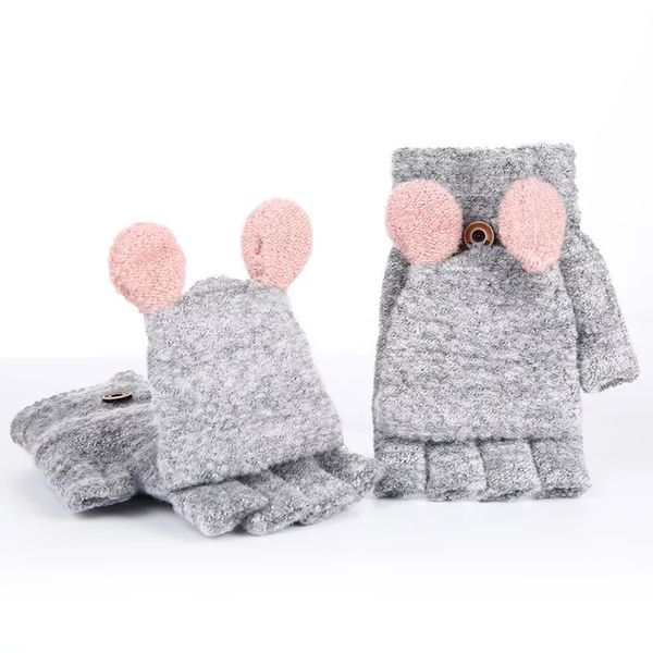 

women winter gloves fashion cute cashmere warm touch screen fingerless glove, Blue;gray