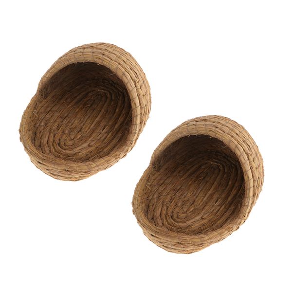 

2 шт безопасности chew укус соломы тканые handmade nest кровать для мелких животных