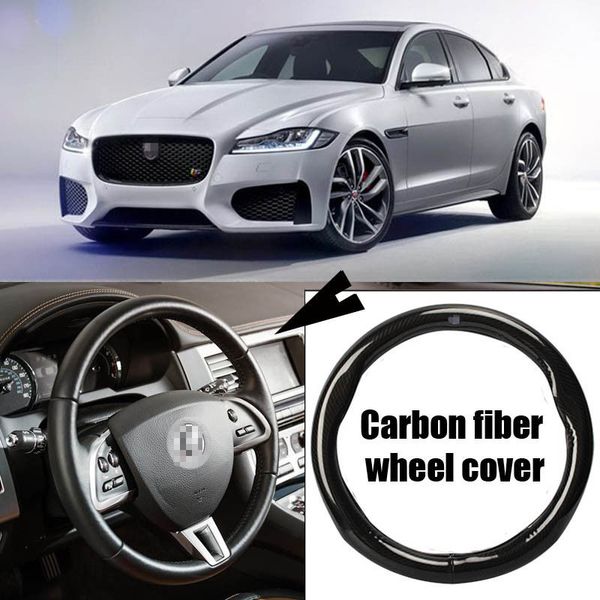 

for jaguar xf car carbon fiber leather steering wheel cover sport racing