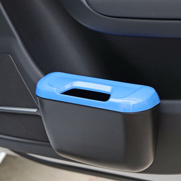 2019 New Mini Car Trash Can Garbage Dust Case Box Auto Car Storage Case Trash Bin Square Accessories Plastic Black Blue Cool Interior Accessories For