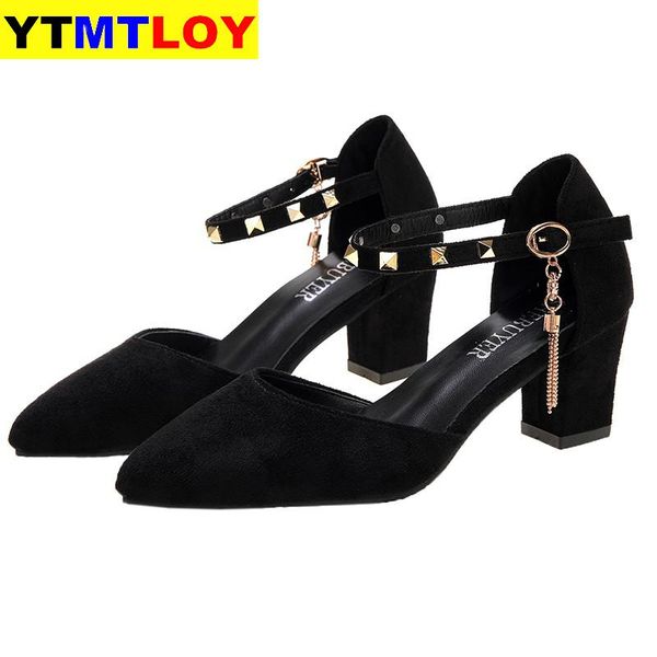 

2020 новая мода женщины сандалии летние туфли на высоких каблуках кожа женщина партии обувь черный sandalia 34-43, Black