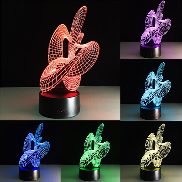 

led night light unicorn circle shape usb charging 3d illusion visual light 7 color change led desk lamp valentines day gift 2019