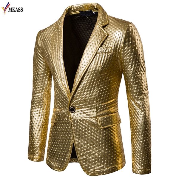 

2018 new mens brand pu leather blazer british style casual slim fit suit jacket male blazers spring men coat terno masculino, White;black
