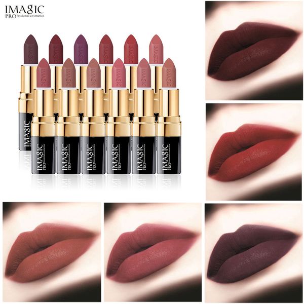 

imagic women lipstick matte makeup glitter lip stick long-lasting waterproof gloss gold cosmetics shimmer lipsticks w0426