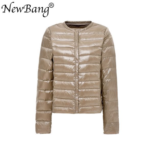 

newbang 4xl portable down jackets women ultra light down jacket slim thin o-neck feather jackets women windbreaker coat, Black