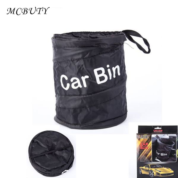 

car trash car bucket hanging garbage bags in the back of the seat collapsible trash can multi-function round storage barrel