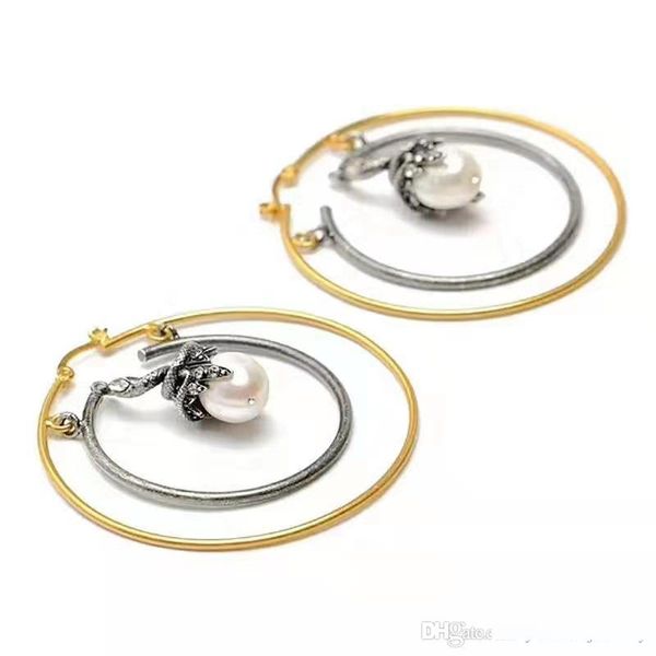 

europe and america ale trendy women earrings gold plated cz pearl earrings for girls women for party wedding nice gift, Golden;silver