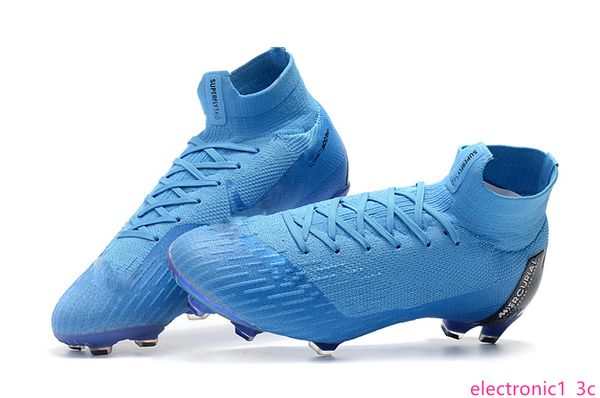 

lastest 100% original mercurial superfly vi 360 elite neymar fg soccer shoes kids football boots size 39-45, Black;green
