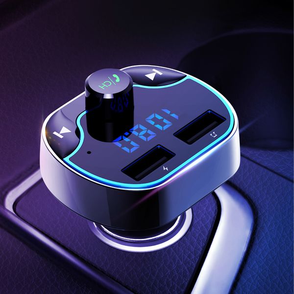 

car mp3 player fm transmitter car hands-phone call usb charger u disk music lossless playback voltage monitoring