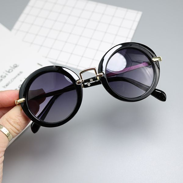 

new childrens sunglasses children sunglasses baby glasses round frame metal yurt mens and womens child sun mirror ing, White;black