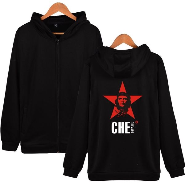 

great chegwa man shirt pull che guevara zipper even hat guard t shirts, Black