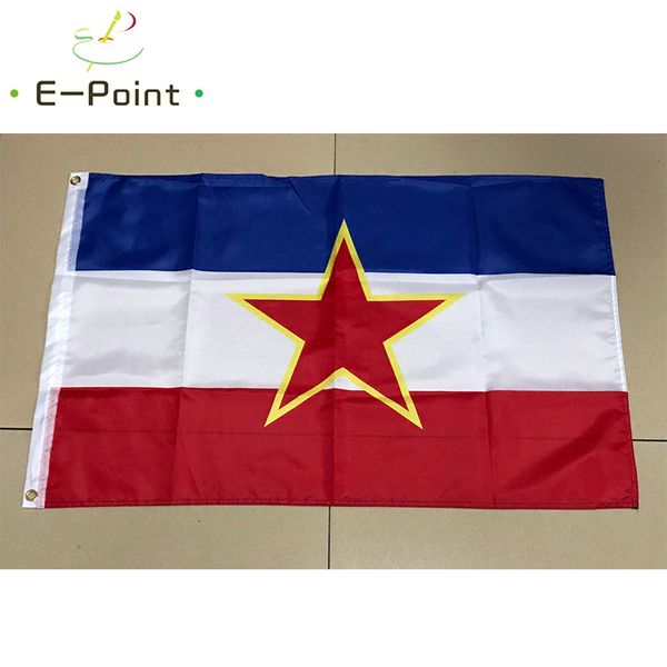 Jugoslawien-Flagge, 3 x 5 Fuß (90 x 150 cm), Polyester-Flagge, Banner-Dekoration, fliegende Hausgarten-Flagge, festliche Geschenke