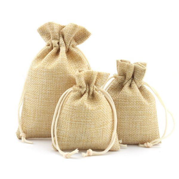 

50pcs natural pure cotton eco drawstring pouch packaging gift bag printed jewelry bag christmas party supplies
