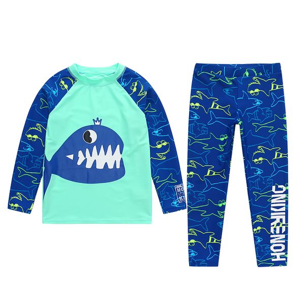 

honeyking детские брюки с длинными рукавами купальник мальчик и девочка мультфильм кит синий купальник набор для детей спортивная одежда наб, White