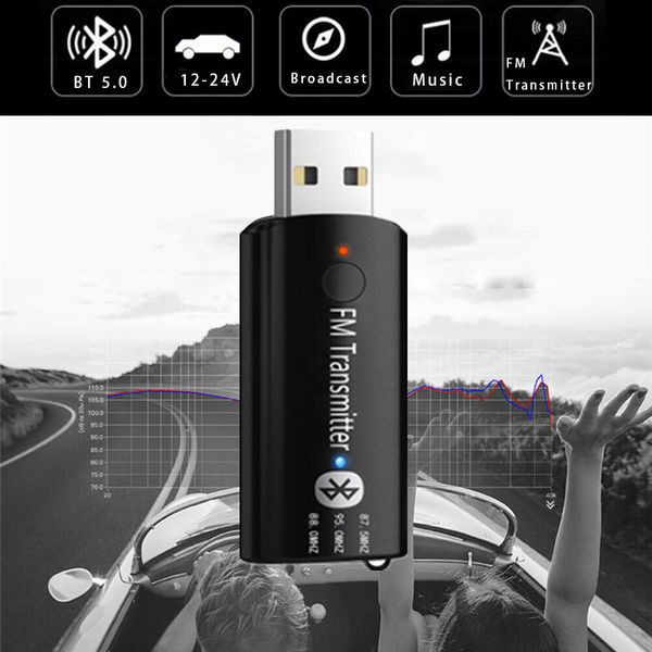 

bluetooth 5.0 стерео fm-передатчик беспроводной приемник usb 3,5 мм aux аудио музыка адаптер автомобильный mp3-плеер модулятор bluetooth