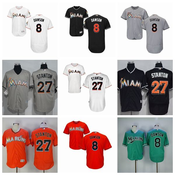 

men baseball vintage 8 andre dawson jersey 35 dontrelle willis 24 miguel cabrera 27 giancarlo stanton 10 gary sheffield flexbase cool base, Blue;black