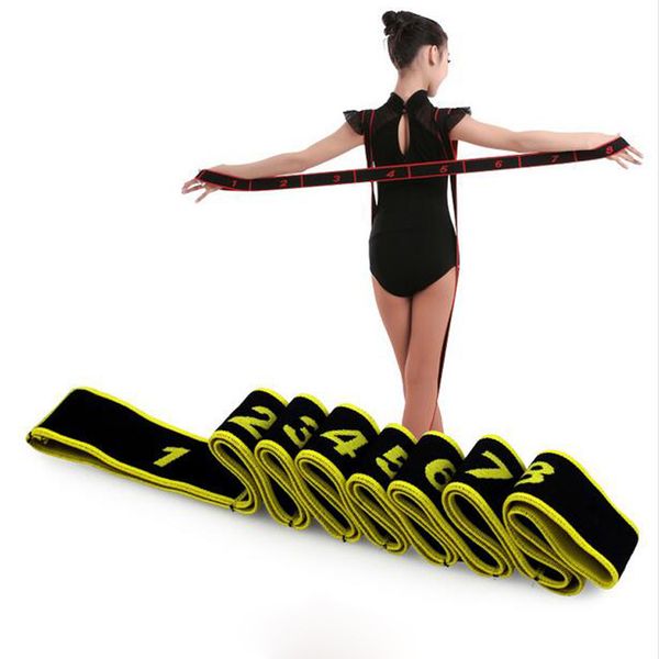 

girl children latin/ballet bands dance resistance exercise body stretching belt pull up elastic dance accessories, Black;red
