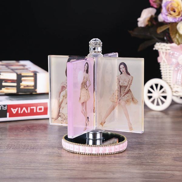

creative luminous crystal frame luxurious rotary diamond p home deskdecoration handicraft birthday wedding gifts