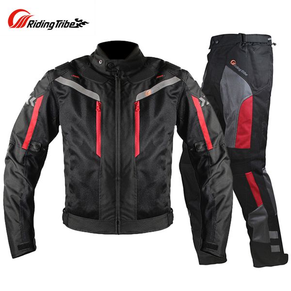 

riding tribe motorcycle jacket men breathable motorcycle pants moto windproof motorbike cruiser touring clothing jacket, Black;blue