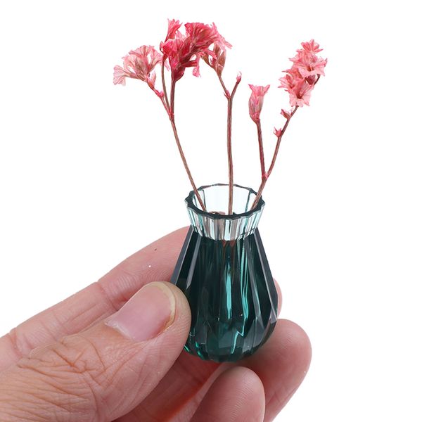 

2pcs/set colorful 1:12 mini model doll house translucent and beautiful vase