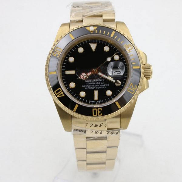 

sell automatic watch 40mm watch men date model ceramic compass sub watches machinery stainless steel 25, Slivery;brown