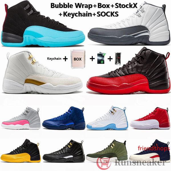 

jumpman 12 dark grey fiba flu game playoff men basketball shoes michigan france blue reverse taxi 12s athletic sports sneakers stock x
