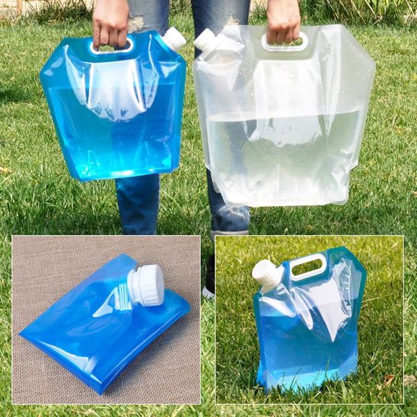 

water container bag water bag tank portable folding storage for camping hiking survival hydration storage new 5l pe