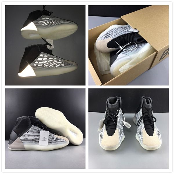 

2019 quantum kanye west running shoes reflective mens women black white grey zebra designer sport sneaker trainers